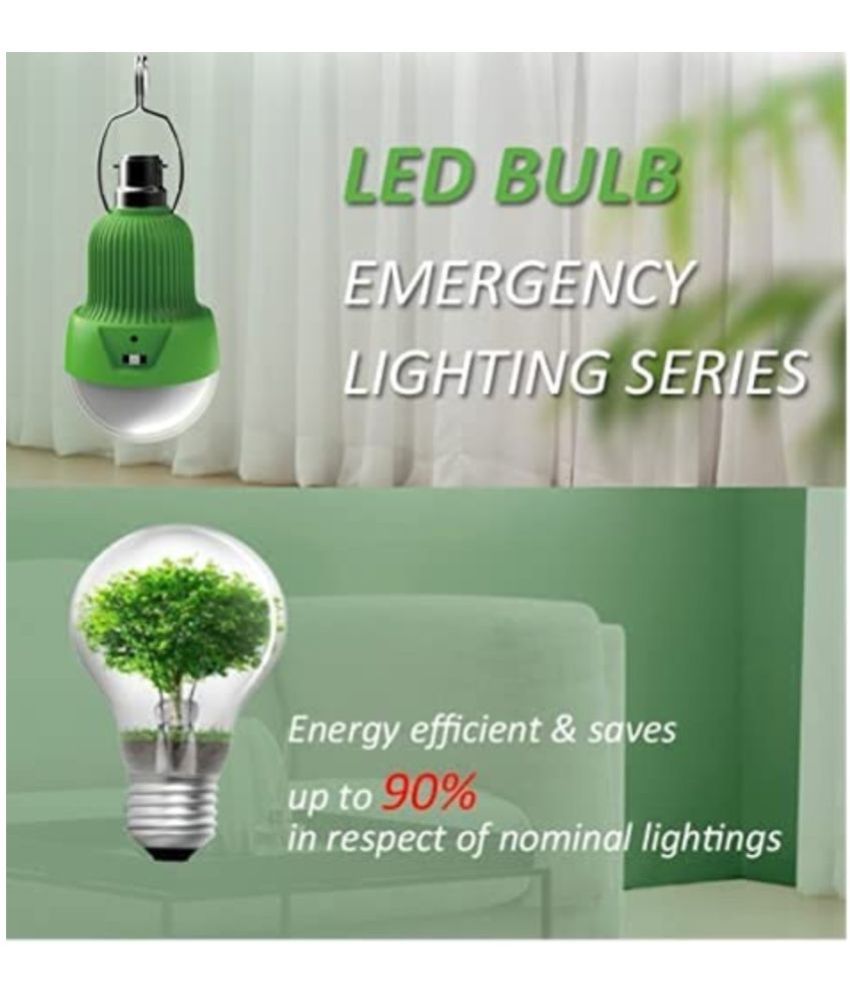 Charkee 15W Cool Day Rechargeable Emergency LED Bulb with Extra 100W Bright Light AC/DC Use for Home