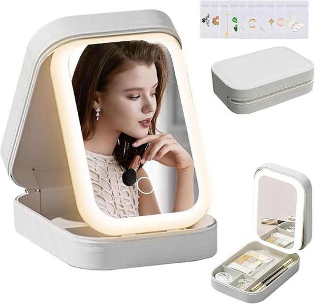 LED Mirror Makeup Travel Box