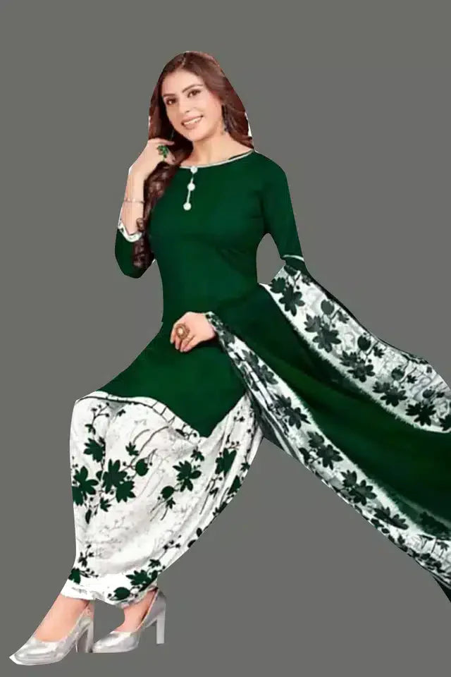 Crepe printed dress material for women