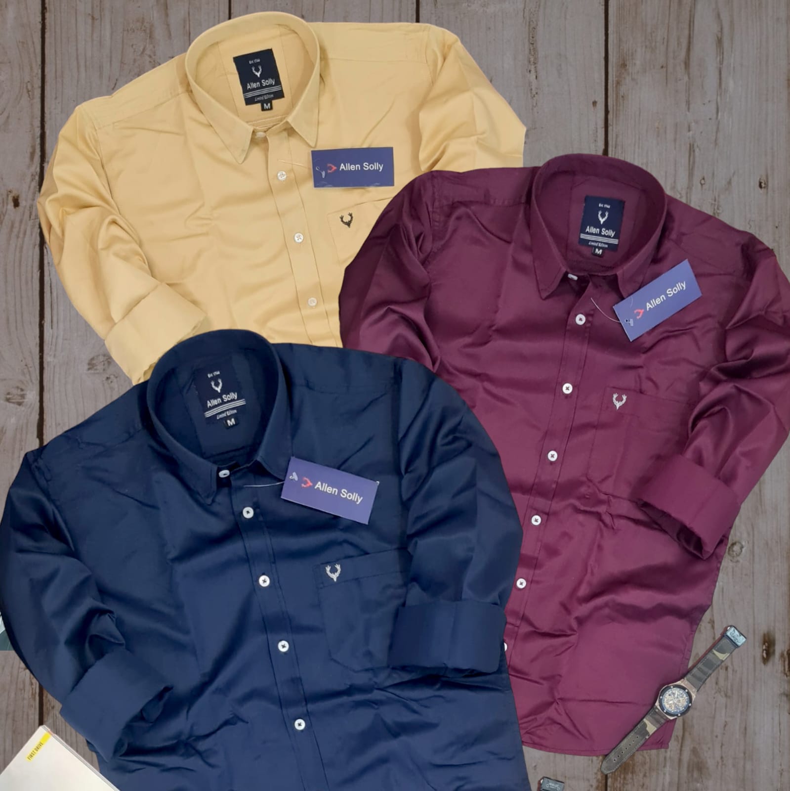 Full Sleeves Solid Shirt for Men (Multicolor, M)