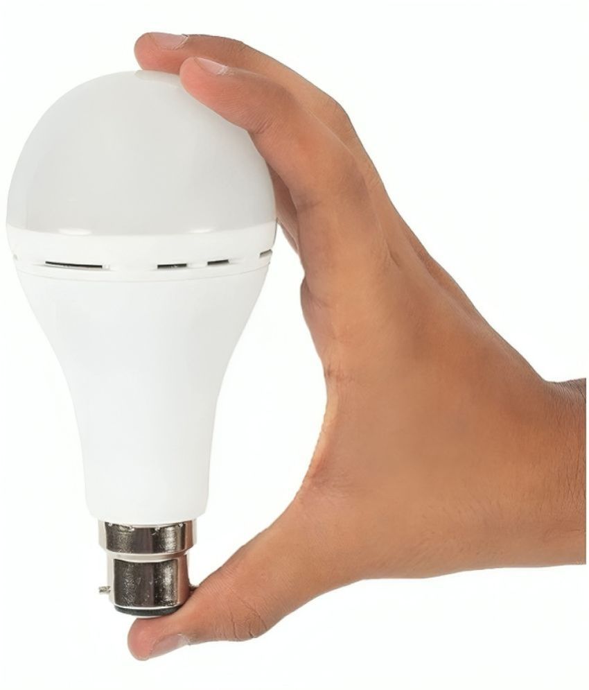 Charkee 9W Cool Day Emergency LED Bulb 3 hrs battery backup without Light (White)