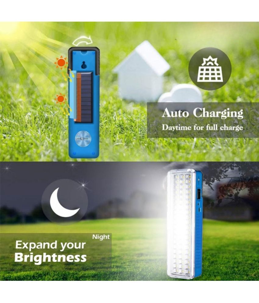 Charkee 7W Rechargeable 42 LED High Bright Light with Solar Charging 7 hrs Flood Lamp Emergency Light Pack of 1