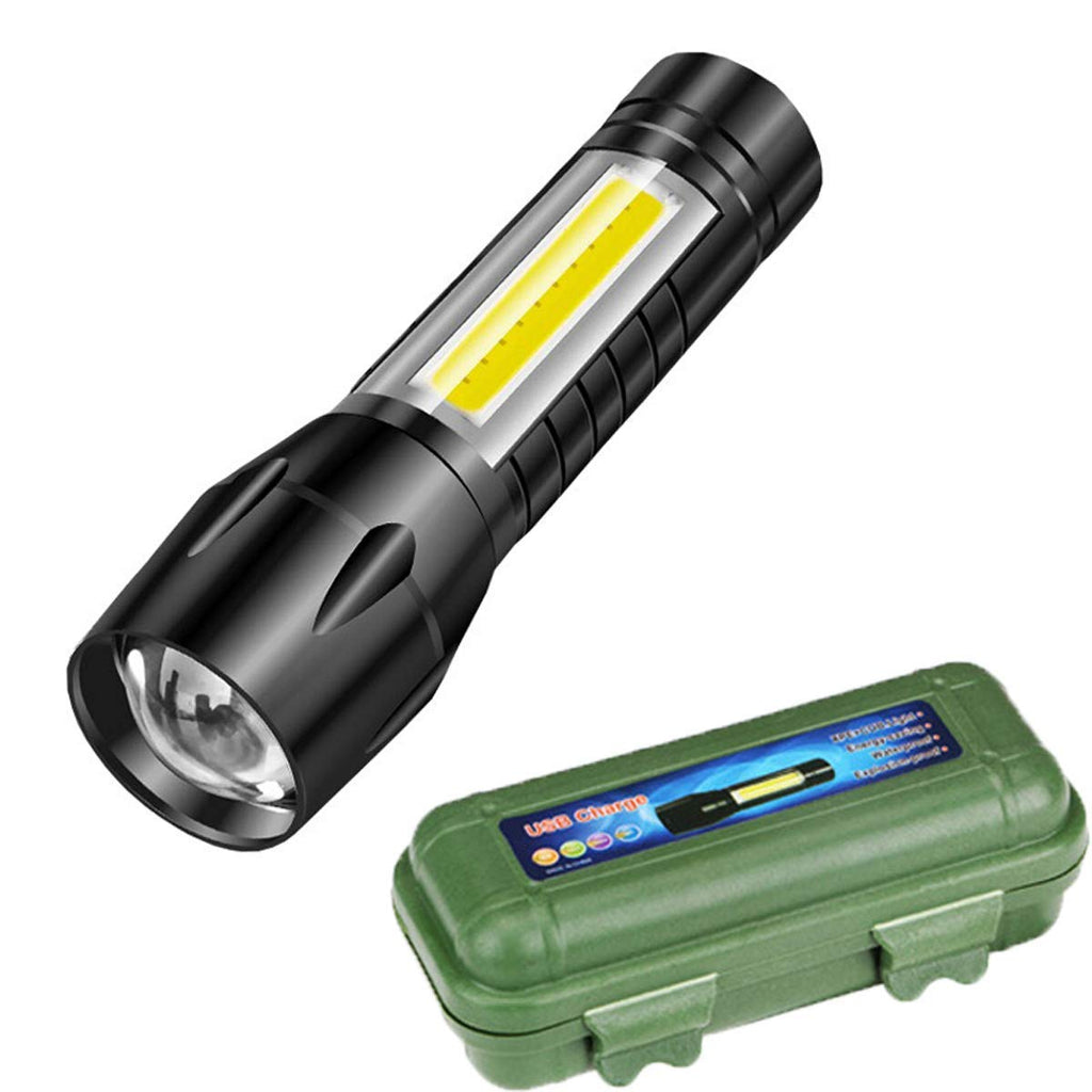 Charkee 3W 3 in 1 Torch Light for Camping, Hiking, Fishing Rechargeable with USB Charging Cable & Box
