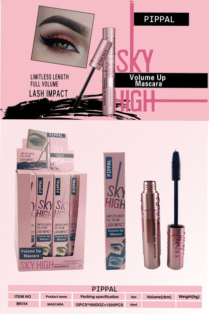 Pippal Sky High Mascara Ultra Volume Up Volumizing Mascara for Bold And Dramatic Lashes Long Lasting Waterproof 10Gm (Pack of 2)