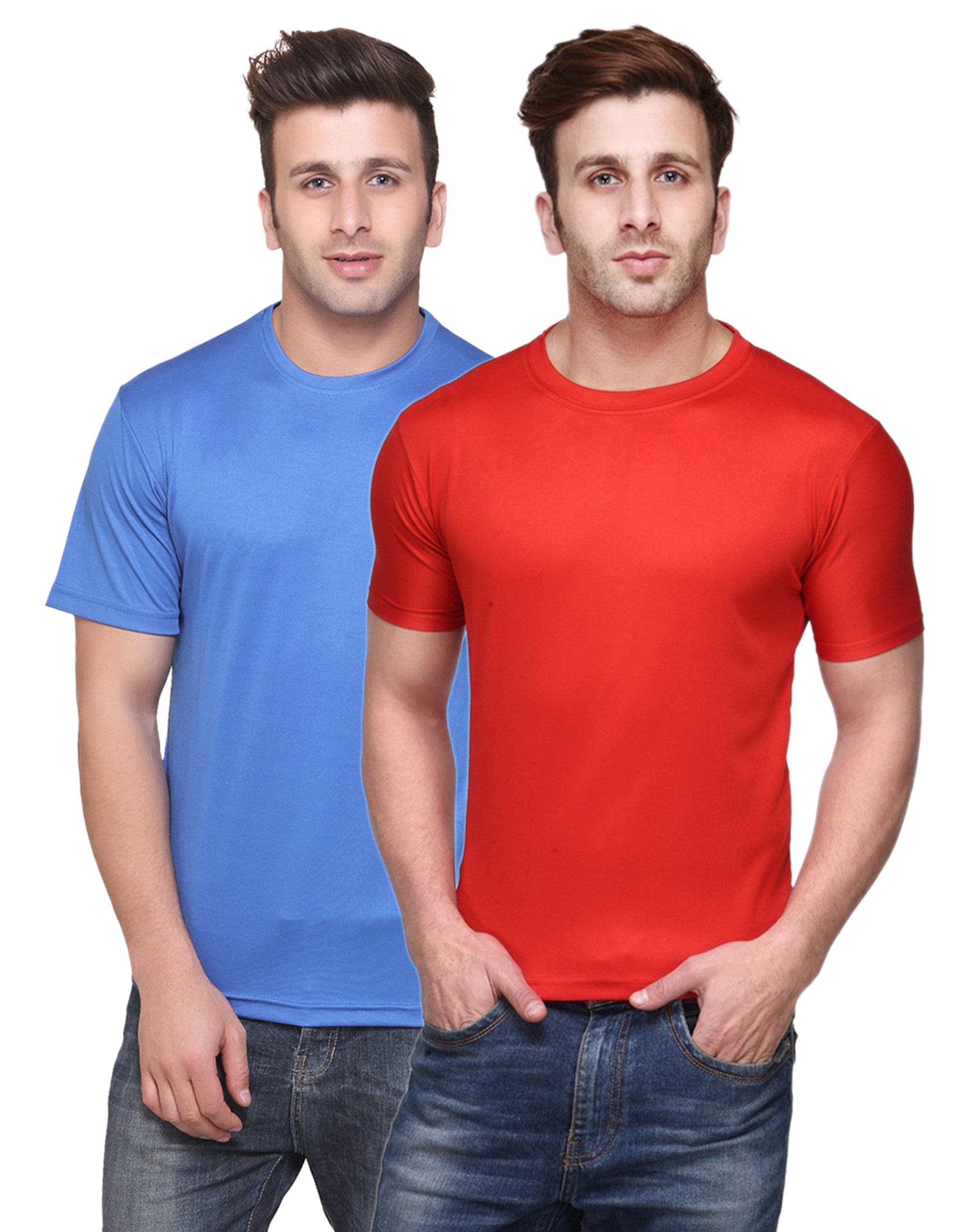 Ketex Round Neck Men's Polyester Blend Dri Fit T-Shirts (Pack of 2)