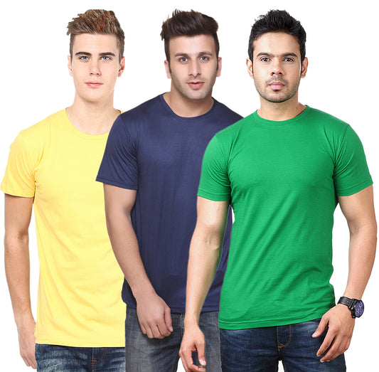 Ketex Round Neck Men's Polyester Blend Dri Fit T-Shirts (Pack of 3)