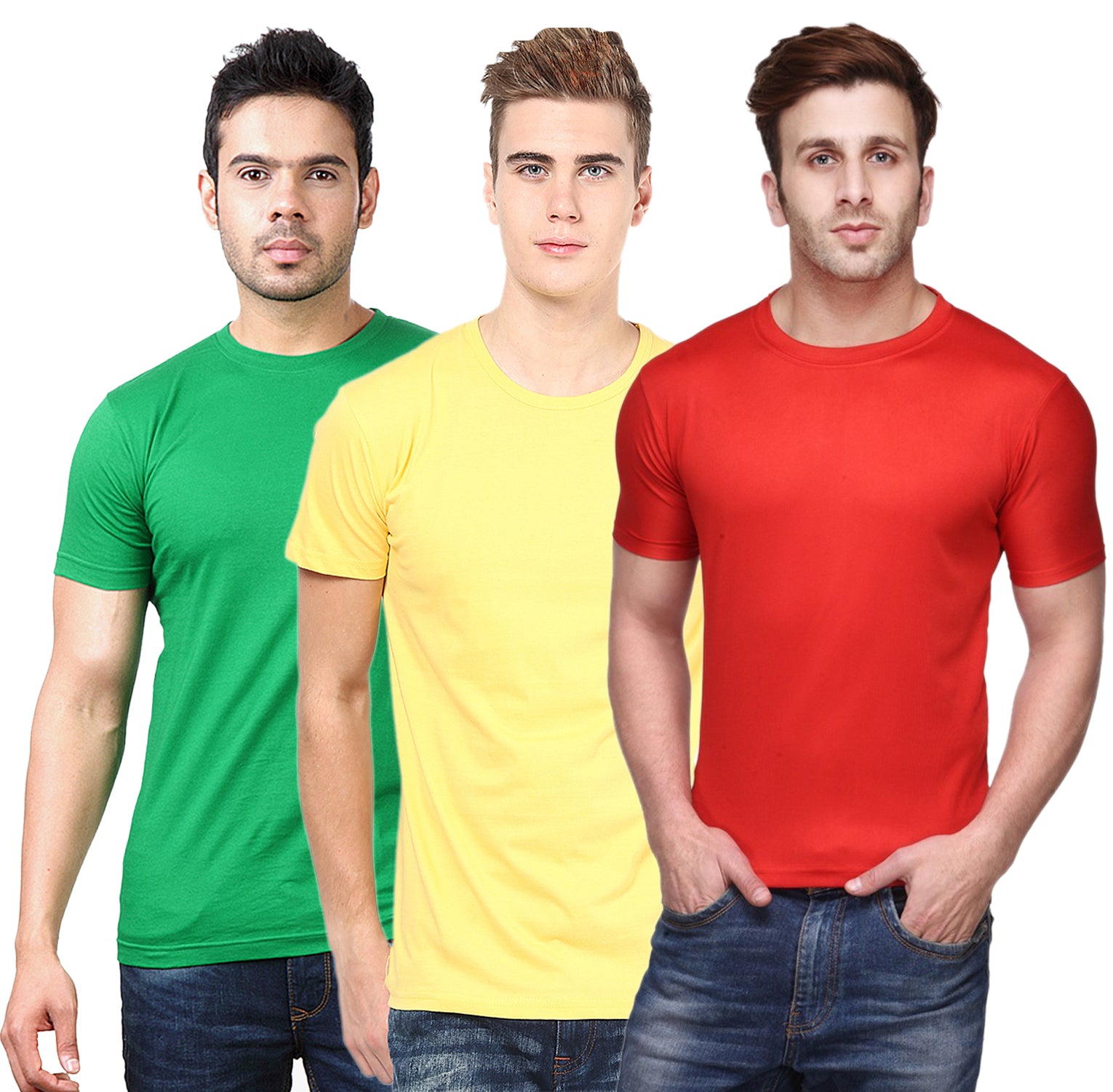 Ketex Round Neck Men's Polyester Blend Dri Fit T-Shirts (Pack of 3)