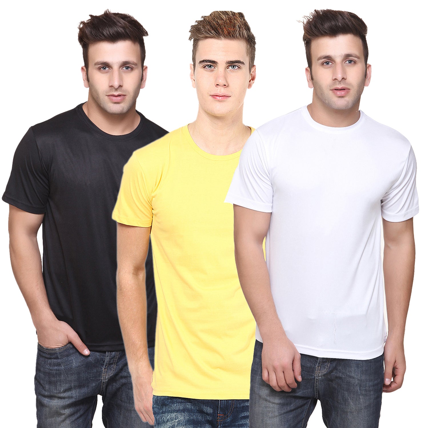 Ketex Round Neck Men's Polyester Blend Dri Fit T-Shirts (Pack of 3)