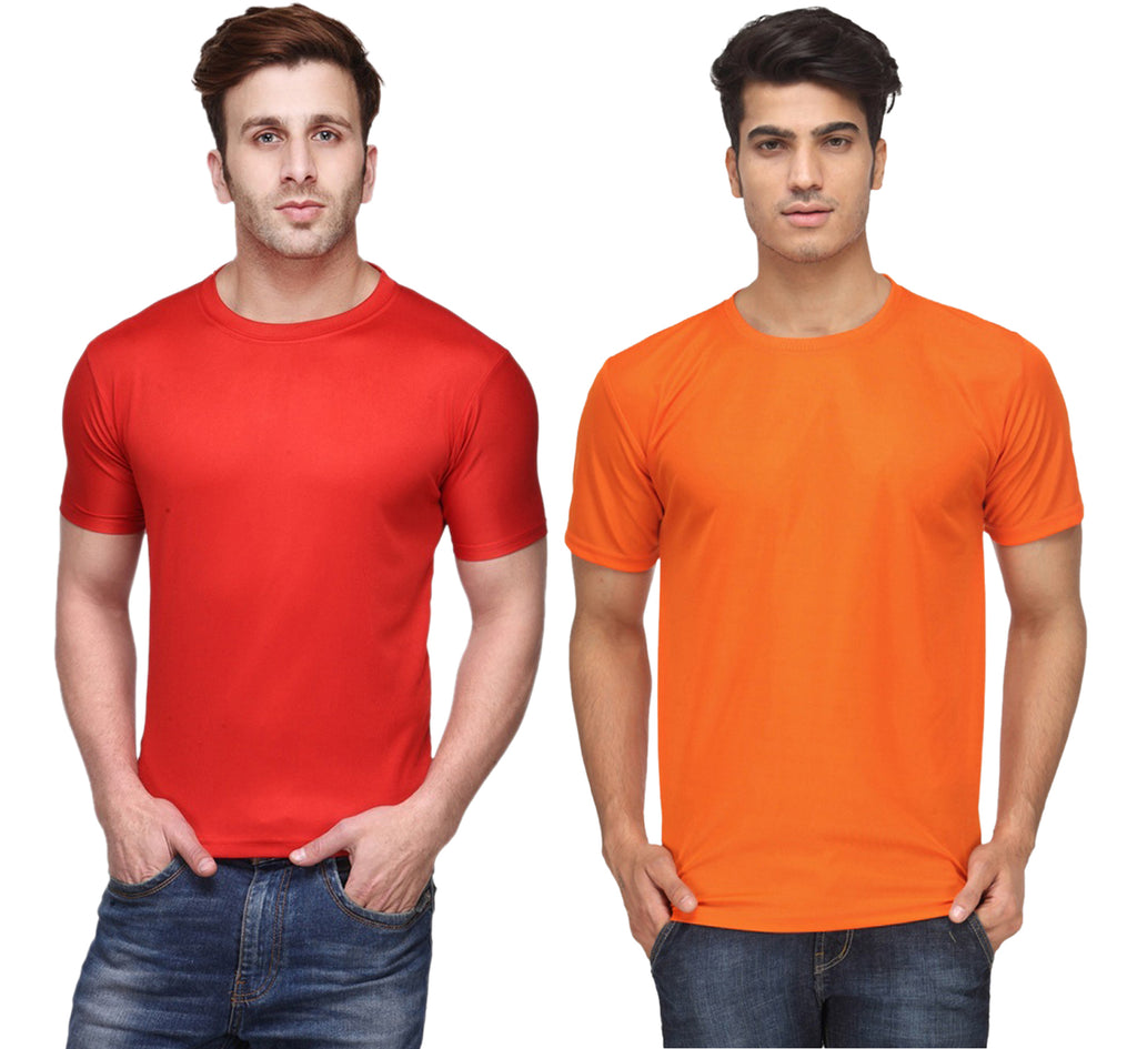 Ketex Round Neck Men's Polyester Blend Dri Fit T-Shirts (Pack of 2)