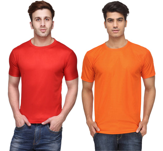 Ketex Round Neck Men's Polyester Blend Dri Fit T-Shirts (Pack of 2)