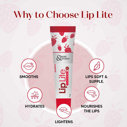 Lip Lite Strawberry Moisturising Lip Balm 15g (Pack of 5)