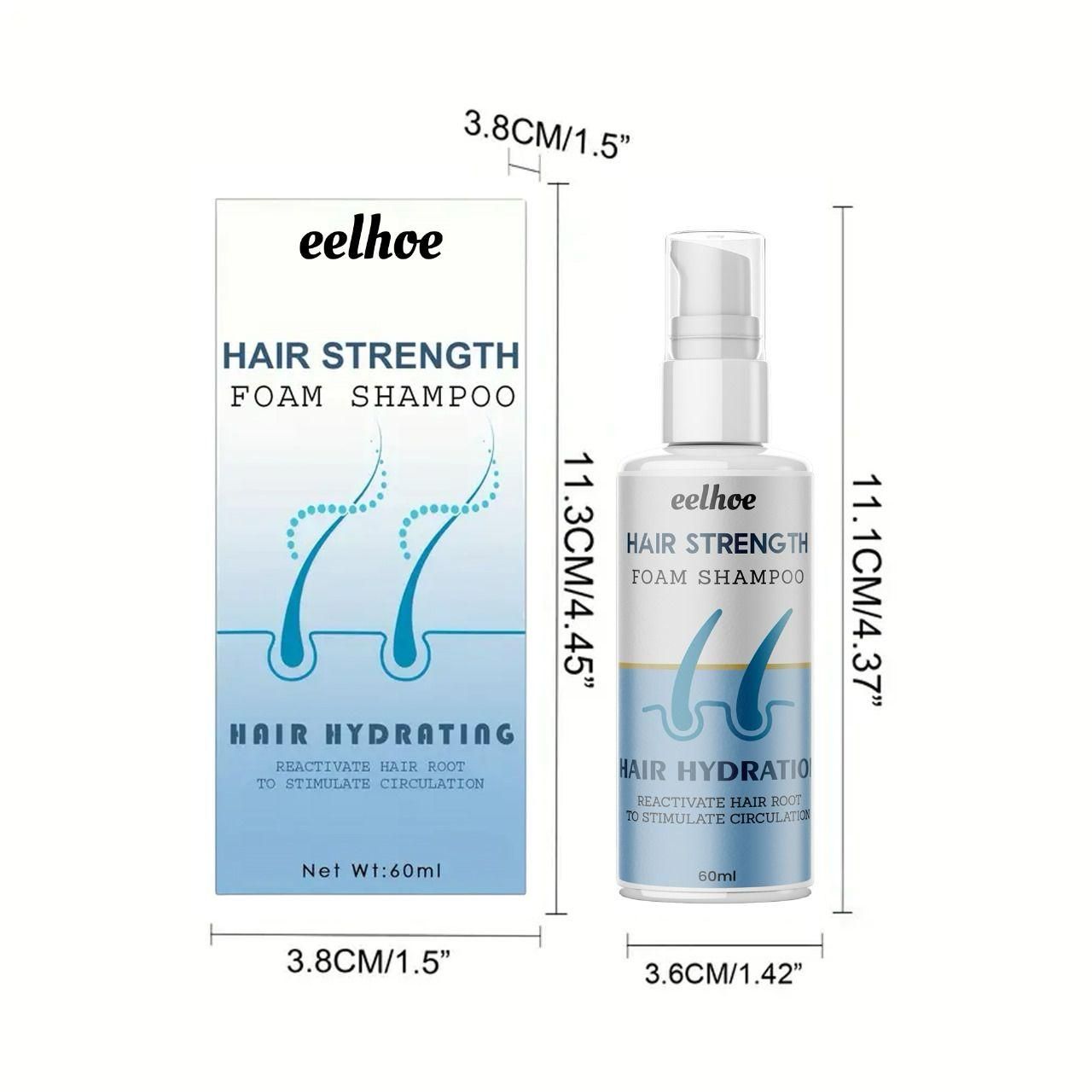 Hair Strength Hair Strength Foam Shampoo, Moisturizing Hair And Scalp 60 Ml