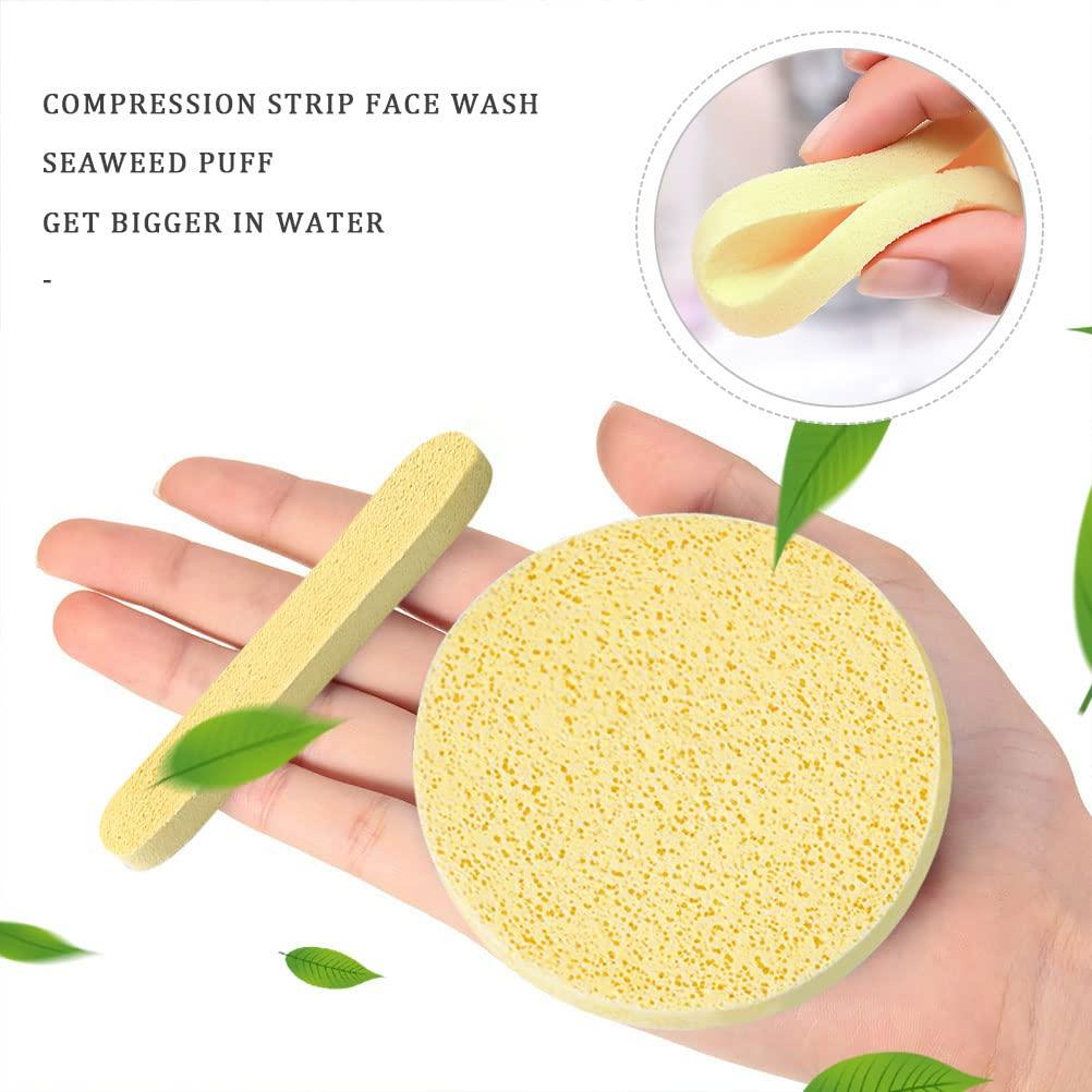 12 PCS Compressed Facial Sponge Face Cleansing Sponges with Storage Container