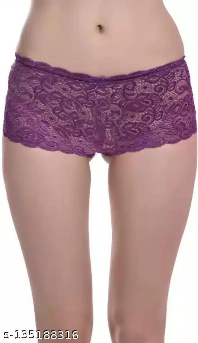 Net Briefs for Women (Purple, Free Size)