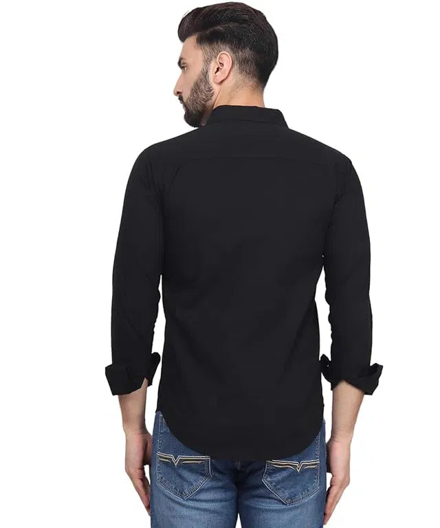 Men’s Black Slim Fit Formal & Casual Shirt Full Sleeve Solid Shirt Pack of 3