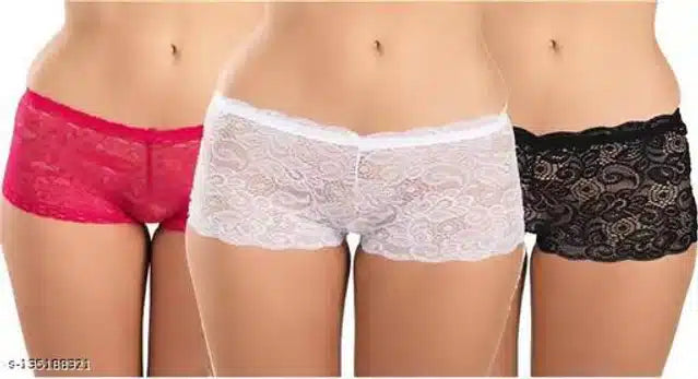 Net Briefs for Women (Multicolor, M) (Set of 3)