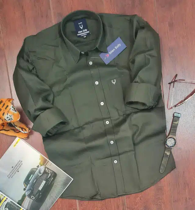 Full Sleeves Shirt for Men (Olive, M)
